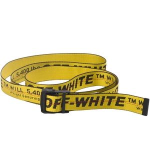 Off-white yellow classic industrial belt